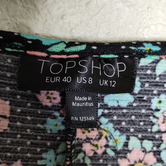 Topshop Women’s Floral Polka Dot Swing Dress size 8 - Picture 4 of 5